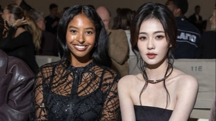 ?黑珍珠vs白玫瑰！科比大女儿与白鹿同框看秀
