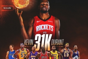 KD:没把31000分看作自己做不到的事 我能和那些伟大球员相提并论