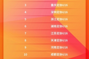 中青赛男子U16组1-16强最终排名：武汉、大连、重庆前三