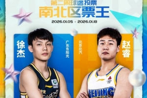 CBA全明星投票第二周!徐杰77万第1 胡明轩超庞峥麟 周琦被反超