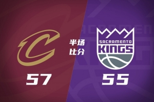 半场-骑士57-55国王2分 哈登3分4助 阿伦吃爽17+8 威少13分3板4助