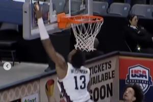 NBA没我一席之地吗！怀斯曼在美国队世预赛制霸攻防连献大帽空接