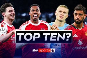 天空评选本赛季英超最佳:B费第1、赖斯第2,哈兰德第4、索博第5