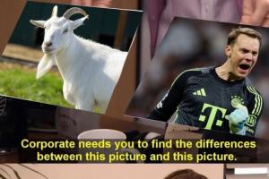 GOAT！拜仁官推晒梗图：诺伊尔=山羊?